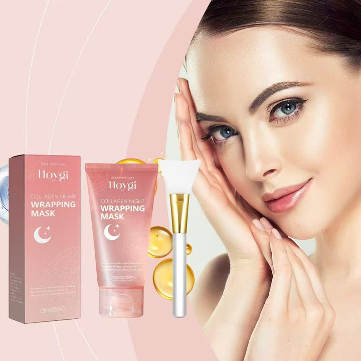 LUOBO Collagen Overnight Wrapping Peel Off Facial Mask Pack,Collagen Night Wrapping Mask, Elasticity & Hydration Care, Reduces Sagging & Dullness