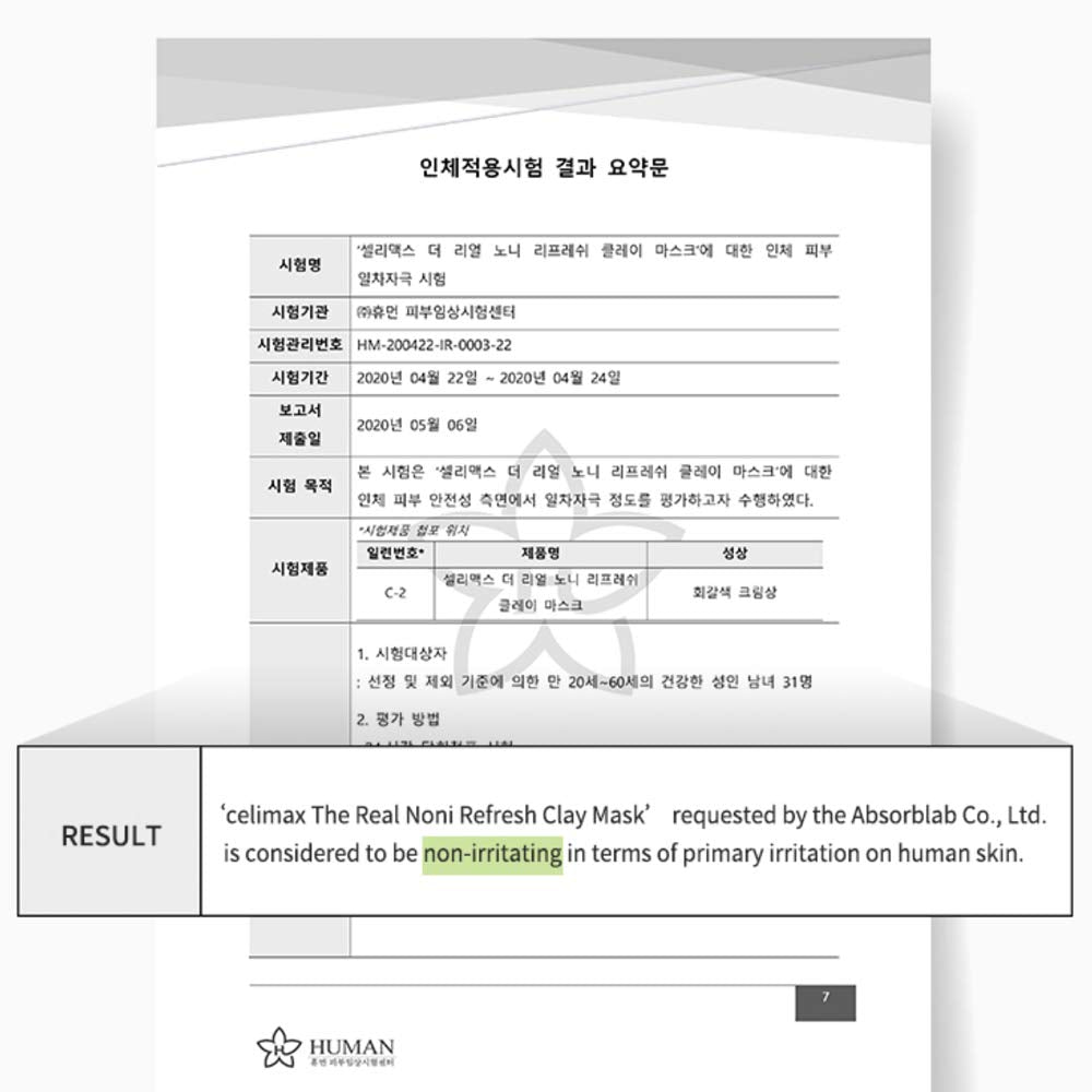 celimax The Real Noni Refresh Clay Mask