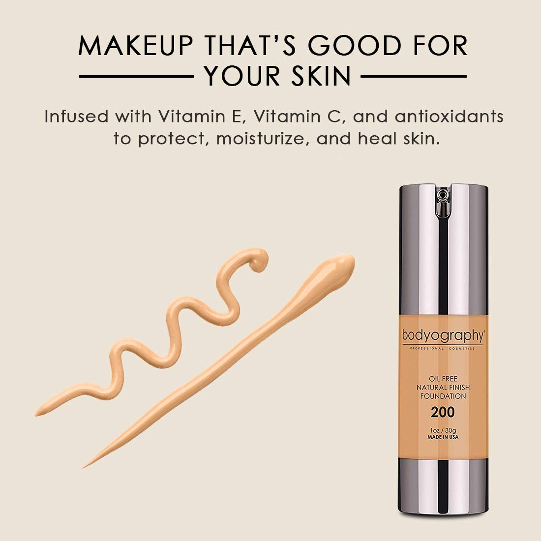 Bodyography Natural Finish Foundation No.200, 1.0 Ounce