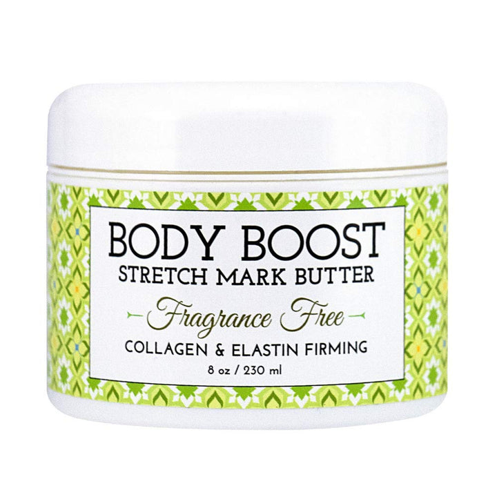 Body Boost Fragrance Free Stretch Mark Butter, 8 oz, Pregnancy and Nursing Safe Skin Care