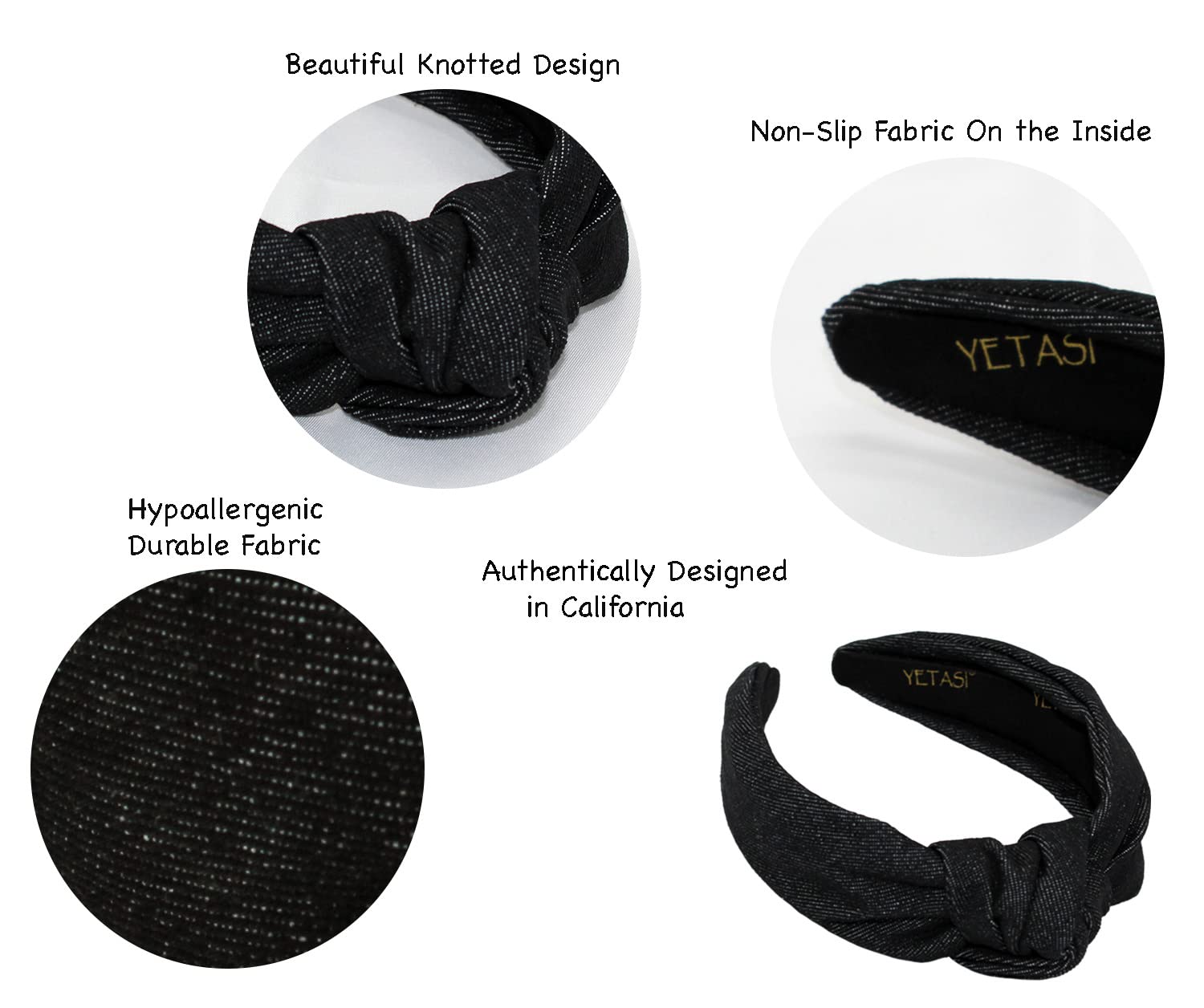 Black Denim Headbands for Women Go with Everything. Knotted Headbands for Women are Brilliant for Occasions. Dark Jean Headband for women Fashion is Adjustable. Trendy Comfortable Black headband