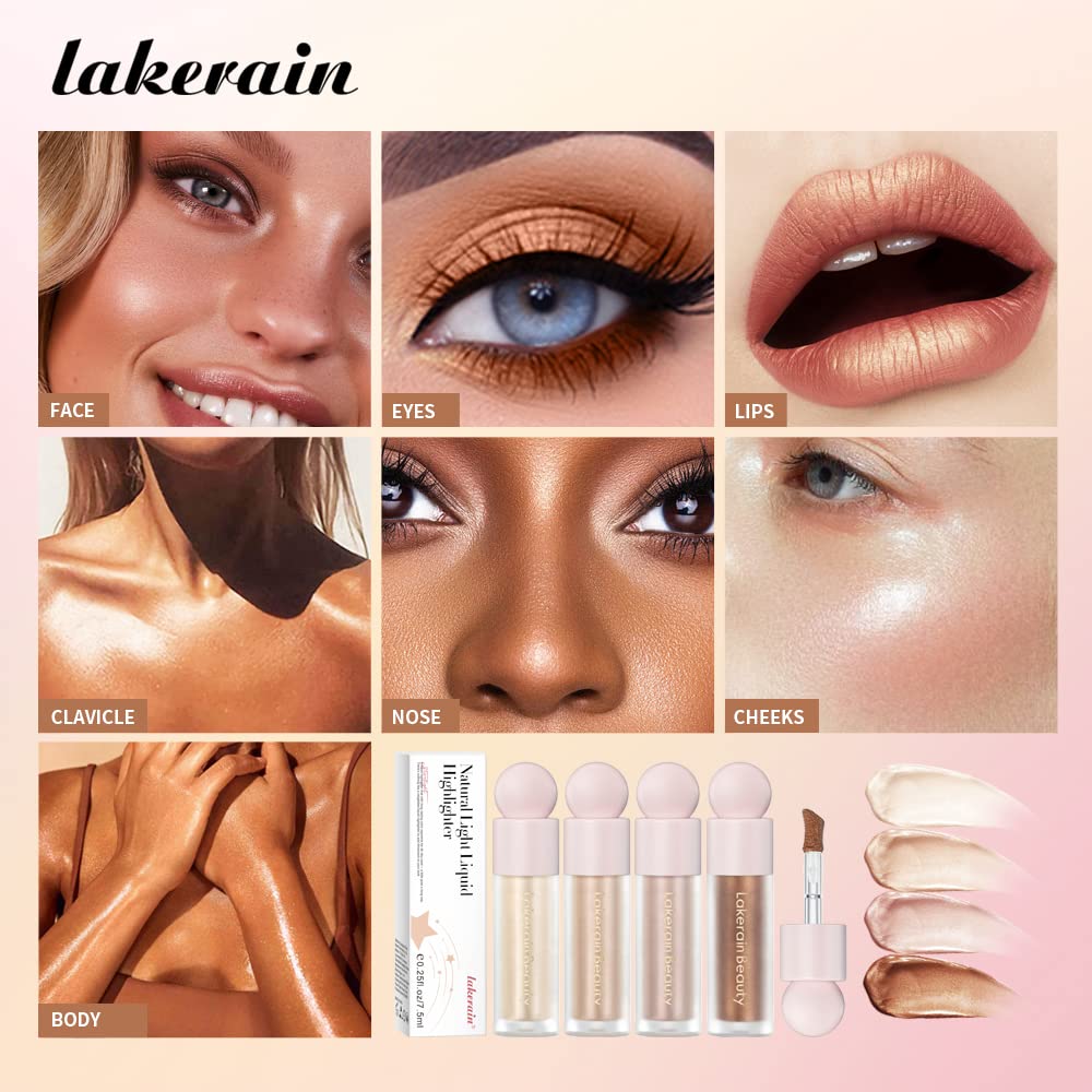 Liquid Highlighter - Luminous Finish Light Liquid Luminizer Makeup Enhanced with Pearl Particles & Botanical Blend, Weightless Dewy Glow for Radiant Skin, Vegan, Cruelty-Free (#02 Starlight)