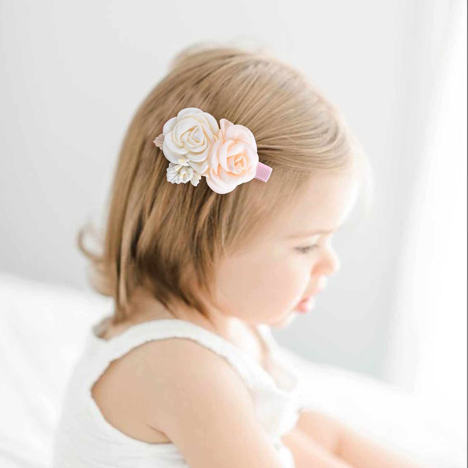 cherrboll Flower Hair Clips Set 3pcs Floral Hair Bow Accessories for Baby Girl Toddles Teen Gifts