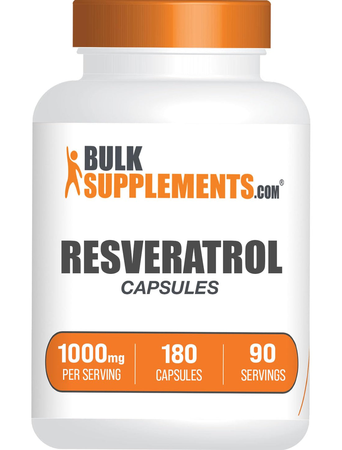 BulkSupplements.com Resveratrol Capsules - Resveratrol Supplement, Antioxidants Supplement, Resveratrol 1000mg - Gluten Free, 2 Capsules per Serving, 180 Capsules (Pack of 1)