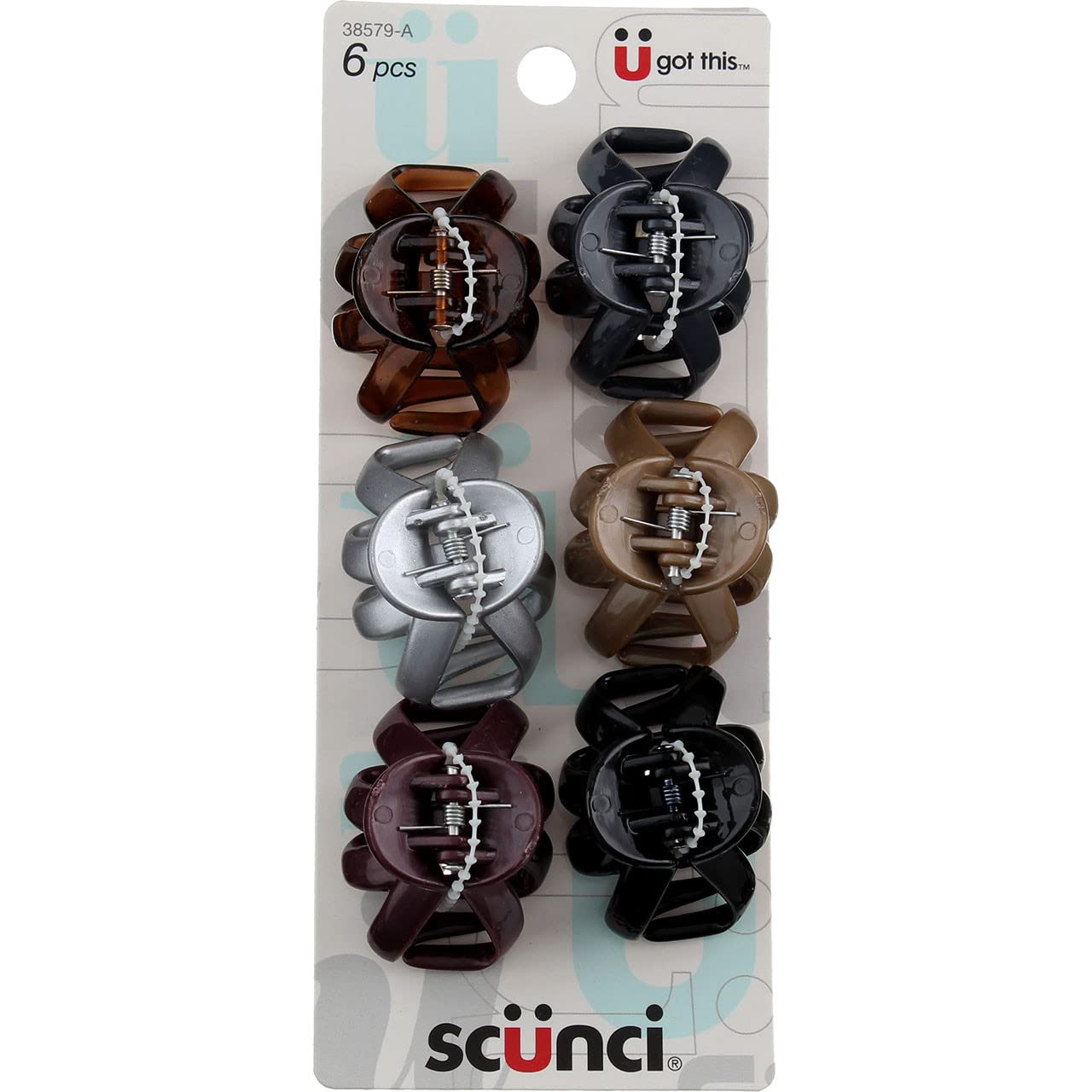 Scunci Jaw Clips 6 Pk