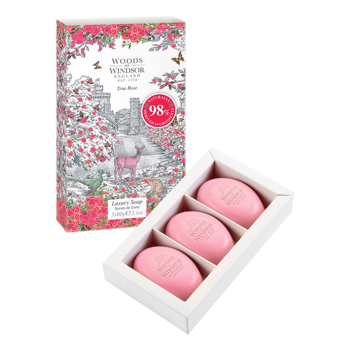 Woods Of Windsor True Rose Fine English Soap (Box Of 3) 2.1Ozea Bars