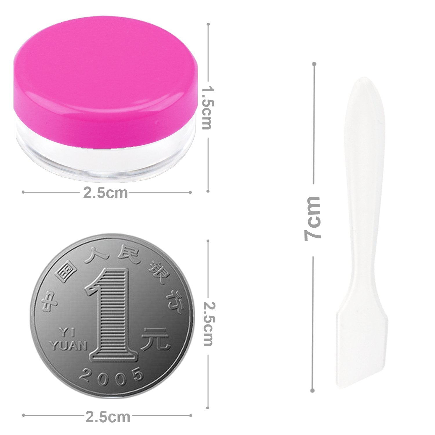 Clear: Sumdirect 100Pcs 5Gram Empty Clear Plastic Cosmetic Containers Sample Packing Portable Travel Bottle Pot Jars for Cream and Lotion with A Snoop and 10Pcs White Sheer Organz