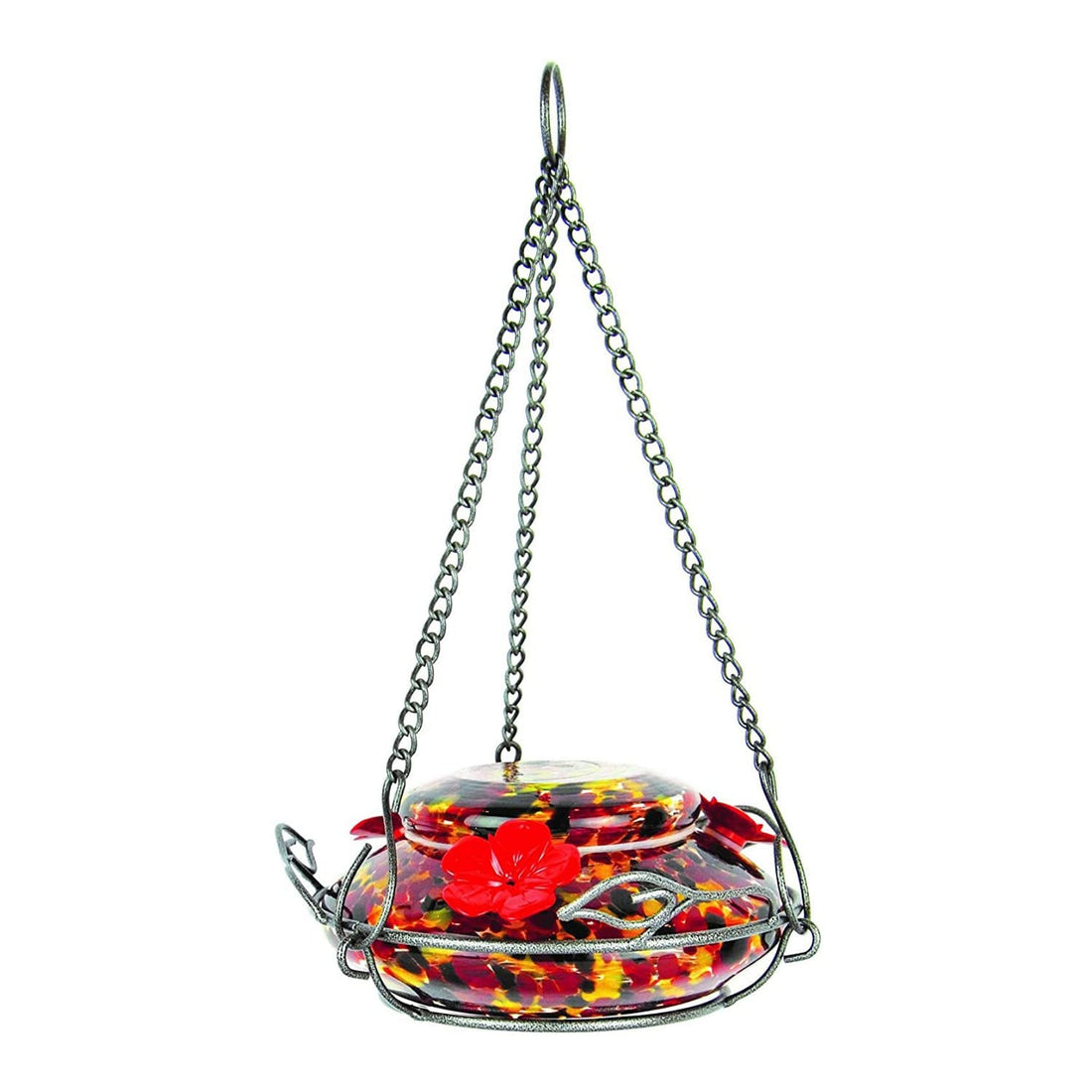 Nature's Way Bird Products GHF5 Hand Blown Garden Top Fill Hummingbird Feeder, 16 oz Capacity, Molten