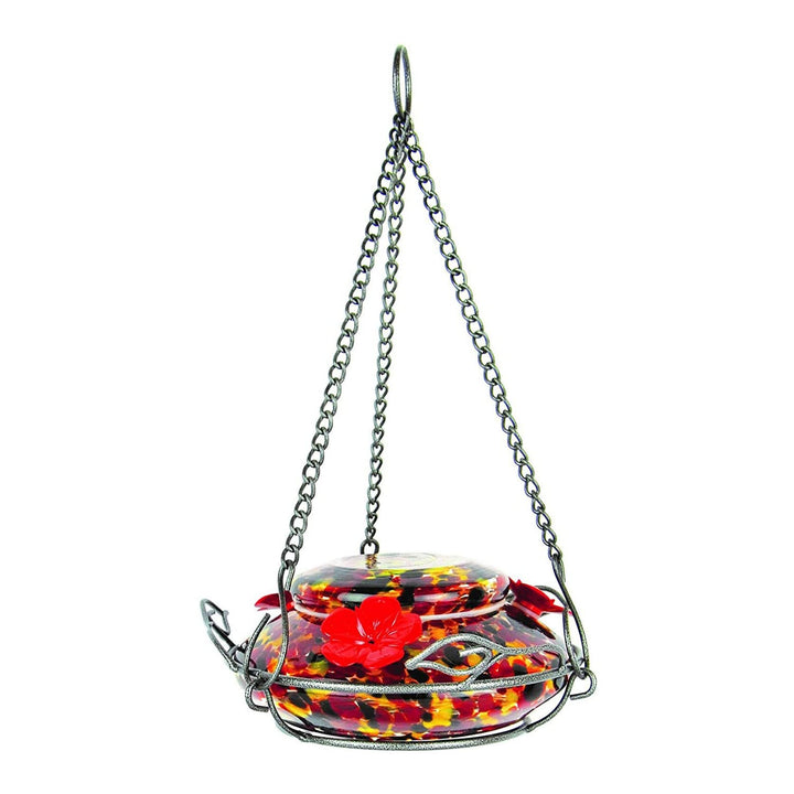 Nature's Way Bird Products GHF5 Hand Blown Garden Top Fill Hummingbird Feeder, 16 oz Capacity, Molten