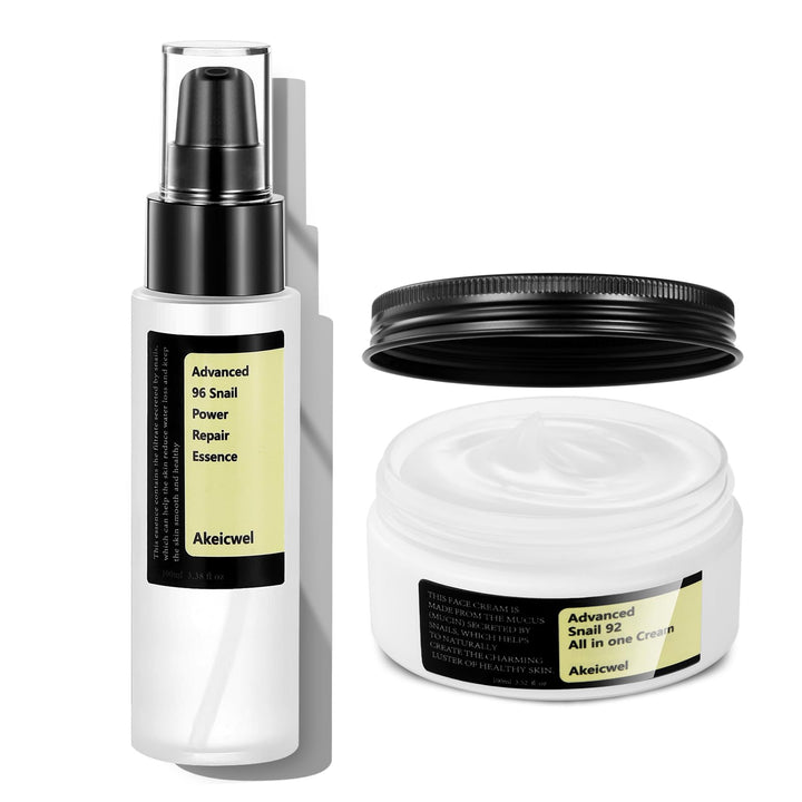 Akeicwel Snail Essence Duo - Snail Mucin 96 Essence & Snail Mucin 92 Cream