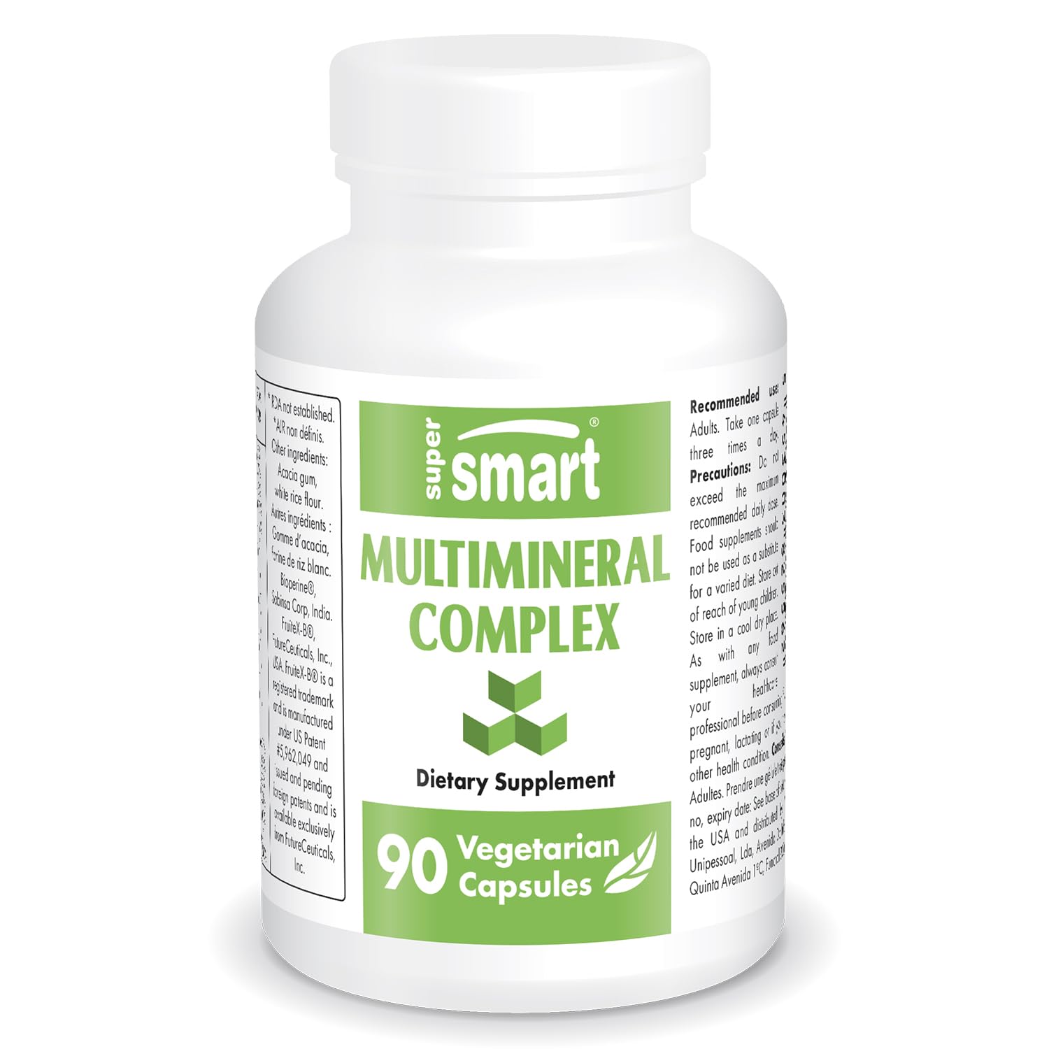SuperSmart - Multimineral Complex Supplement (Full Spectrum) - with Magnesium, Zinc, Boron, Calcium, Chromium, Selenium, Iodine, Potassium | Non-GMO & Gluten Free - 90 Vegetarian Capsules