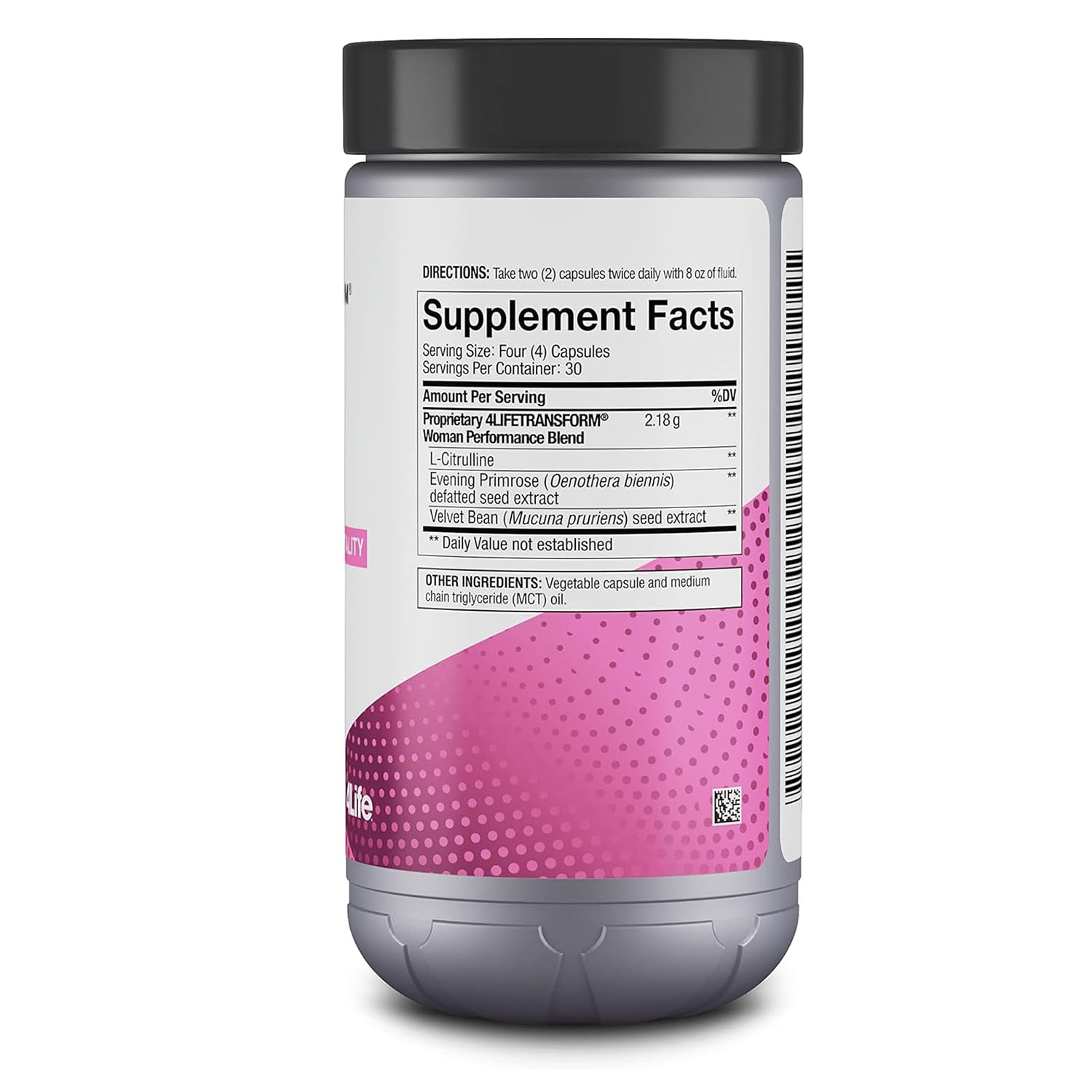 4Life Transform Woman - for Women with Velvet Bean & Evening Primrose Extracts - Supports Healthy Skin & Nitric Oxide Production - 120 Capsules