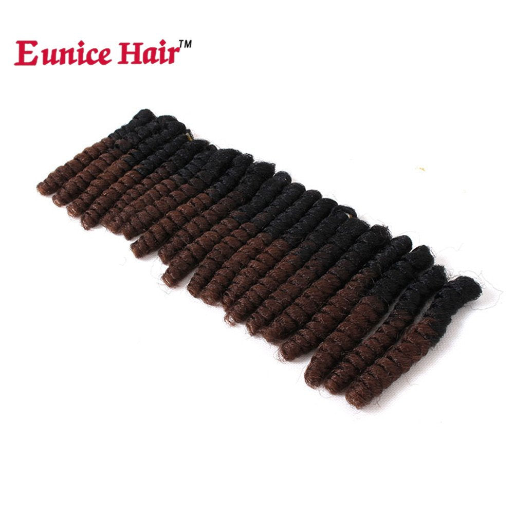 Eunice Hair Short Curly Crochet Braids Natural And Soft Bouncy Twist Hair 20Strands/Pack For Women (20 Inch Saniya, Ombre 30)