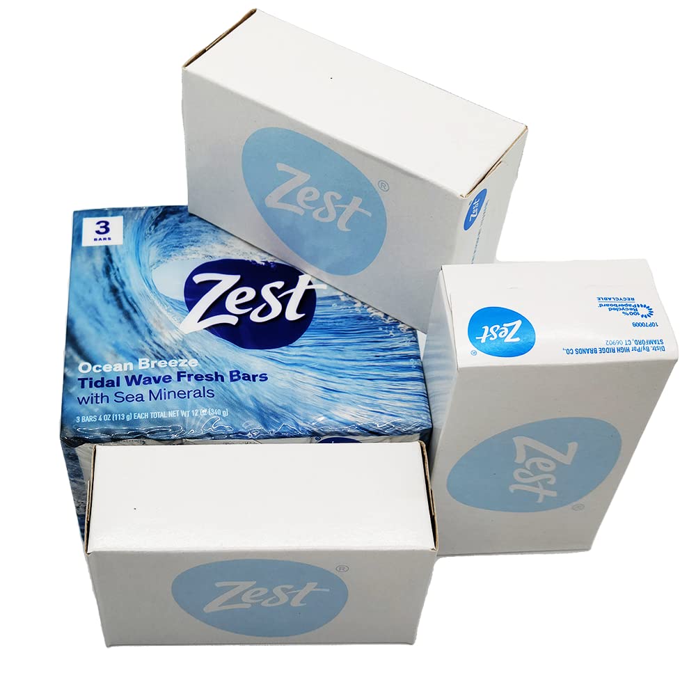 Zest Bar Soap 3 ct, ocean breeze, 12 Ounce