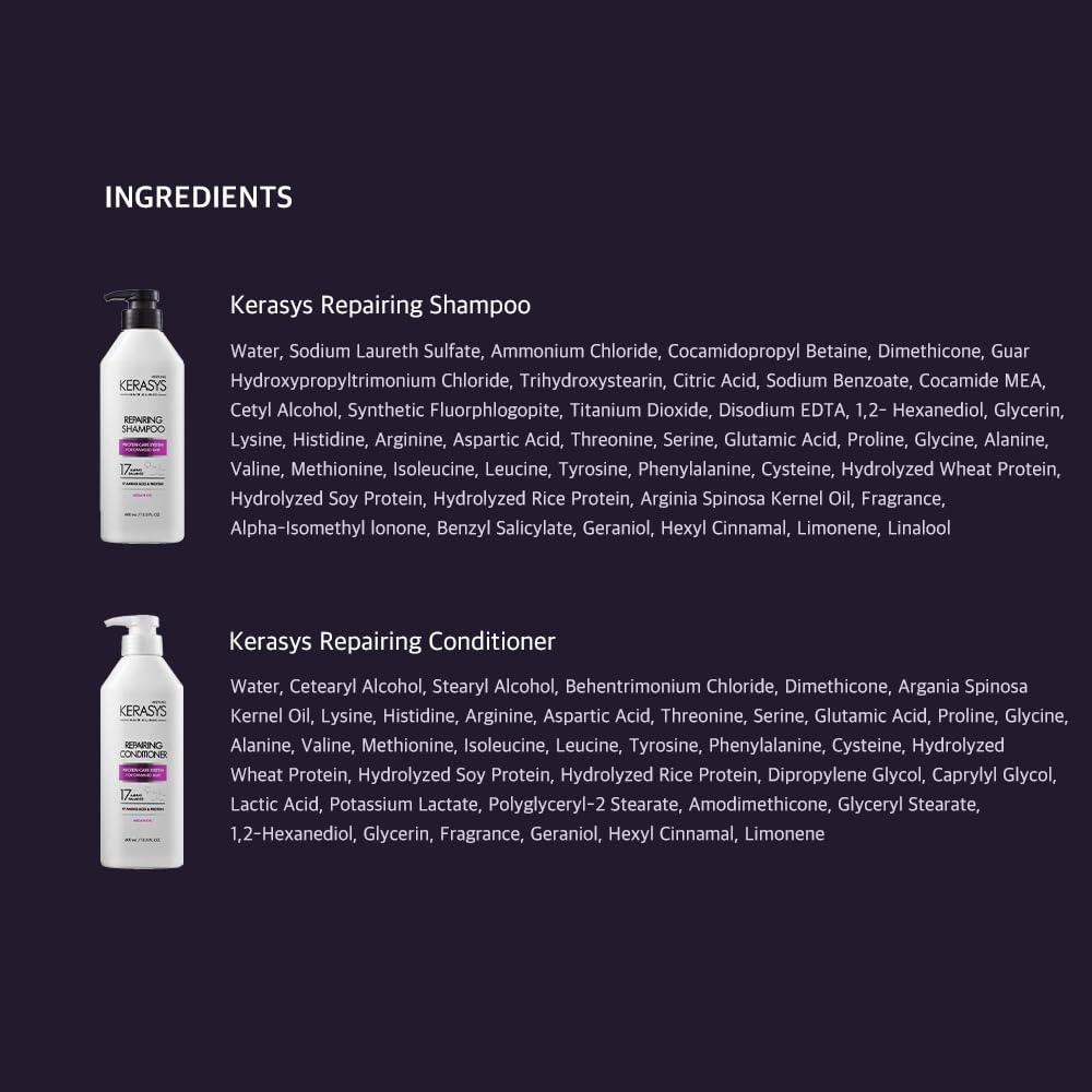Kerasys Hair Clinic Protein Care System for Damaged Hair Argan Oil REPAIRING 13.5 fl oz / 400 ml (Conditioner 1-Pack)