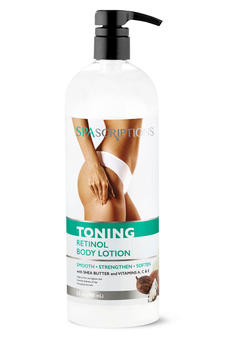 Spascriptions Toning Retinol Body Lotion, with with Shea Butter and Vitamins A, C, E, 33 oz