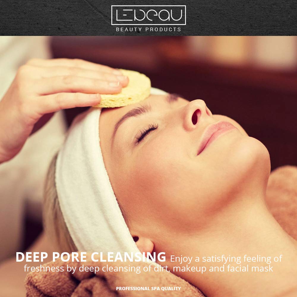 LeBeau MANNER LeBeau Compressed Facial Sponges, Face Sponges for Cleansing, 100% Natural Cellulose Facial Sponge, Professional Spa Quality Face Sponge
