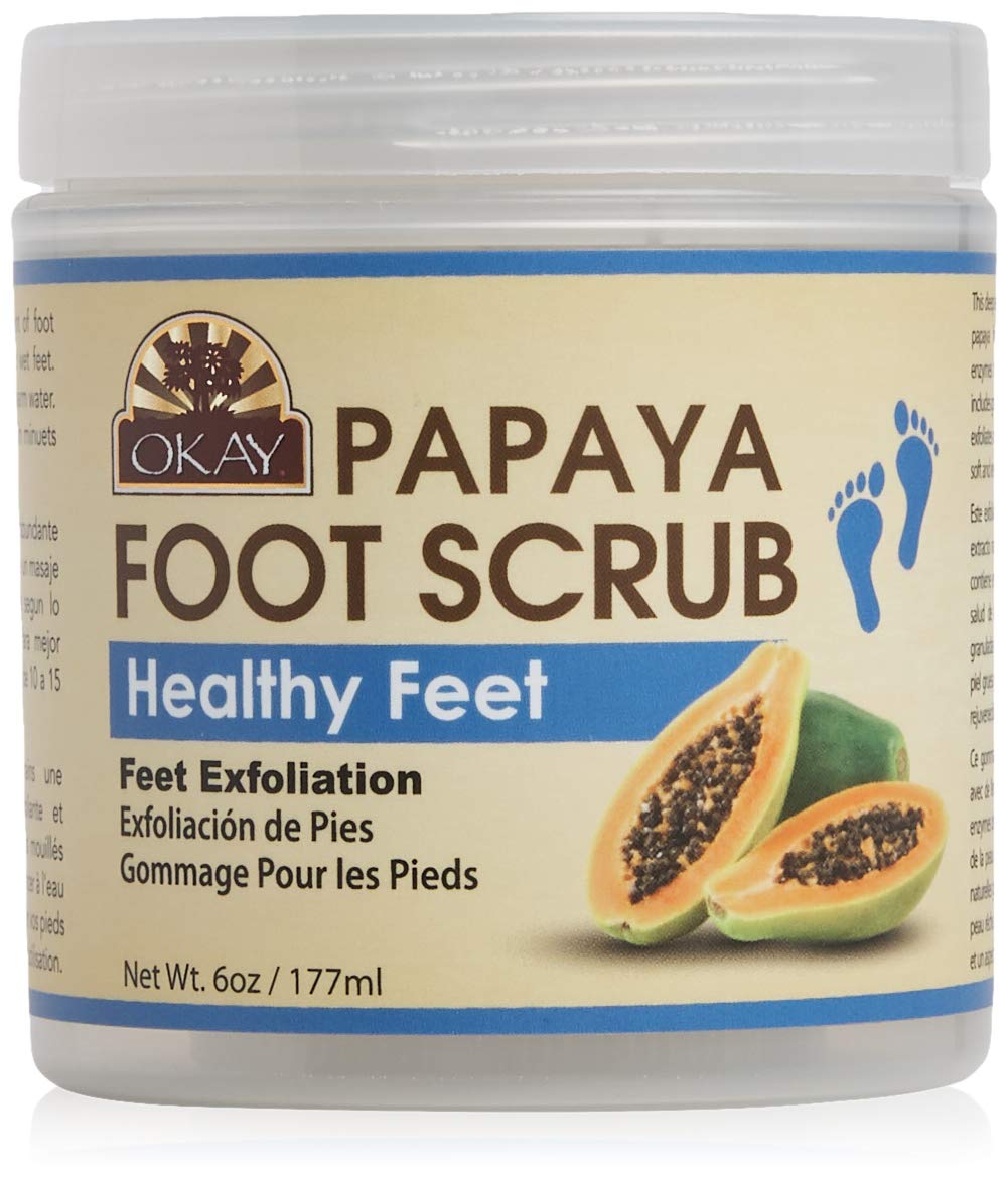 OKAY Papaya Foot Scrub, 6 Ounce