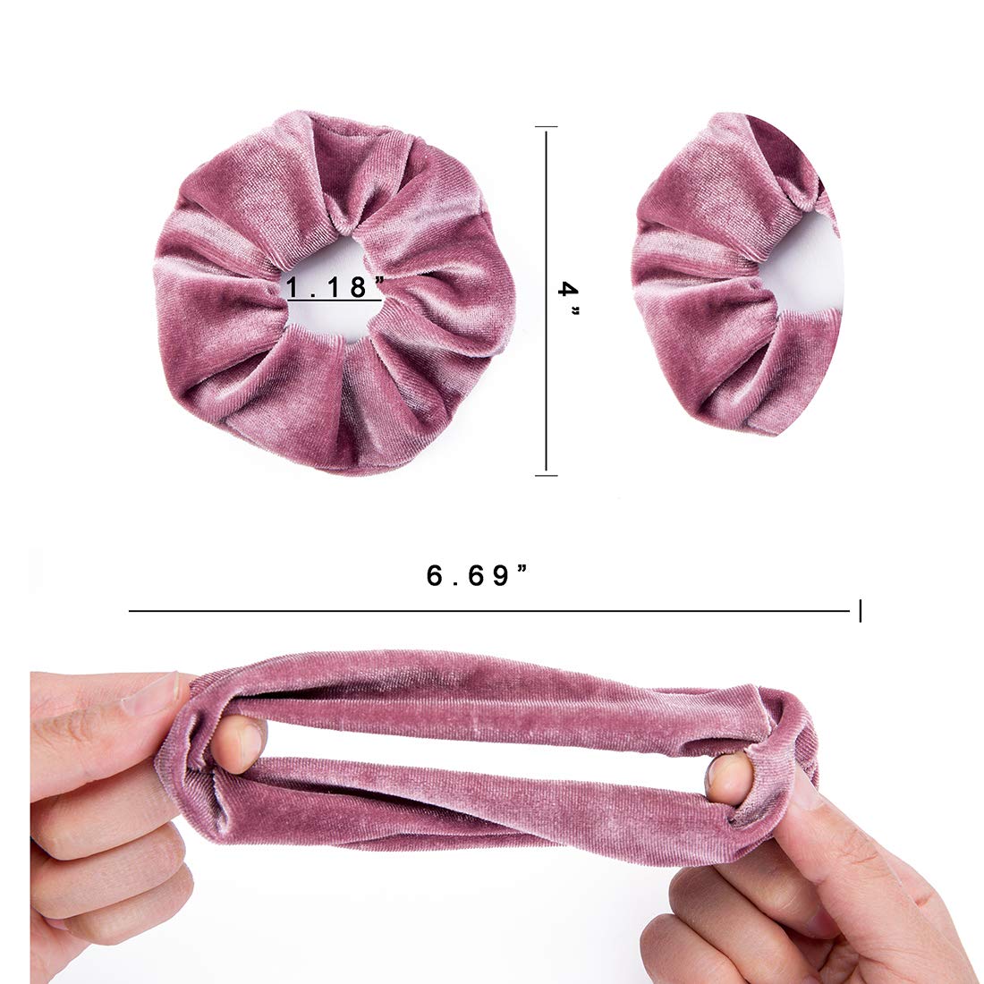 12 Pack Velvet Hair Scrunchies Scrunchy Hair Ties Elastic Hair Bands Ropes Scrunchie for Women or Girls Hair Accessories(12 Colors)