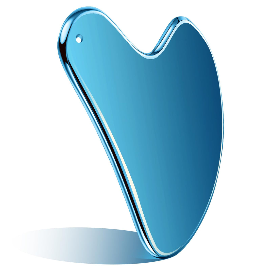 Nuanchu Stainless Steel Gua Sha Facial Tools Lymphatic Drainage Massager Guasha for Face Metal Gua Sha Skin Self Care Gifts Face Sculpting Guasha for Body Eyes Jawline Shaper with Pouch(Blue)