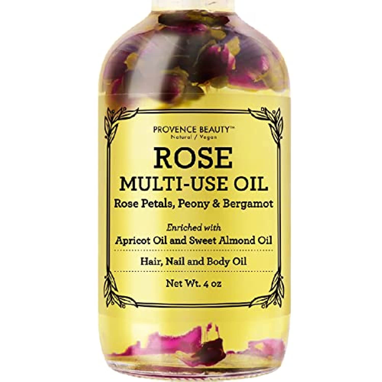 Provence Beauty Rose: Rose Multi-Use Oil For Face, Body & Hair - Hydrates Skin & Restores Hair'S Natural Shine - Rose Petals, Peony & Bergamot - Enric...
