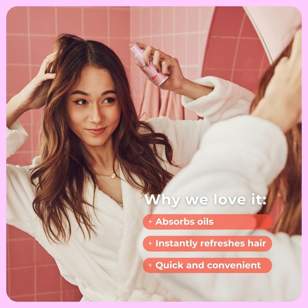 Dry Shampoo Powder to Absorb Oils, Instantly Refresh All Hair Styles, Non-Aerosol with Natural Purifying Ingredients, Long Lasting Travel Size Bottle with Precision Pump