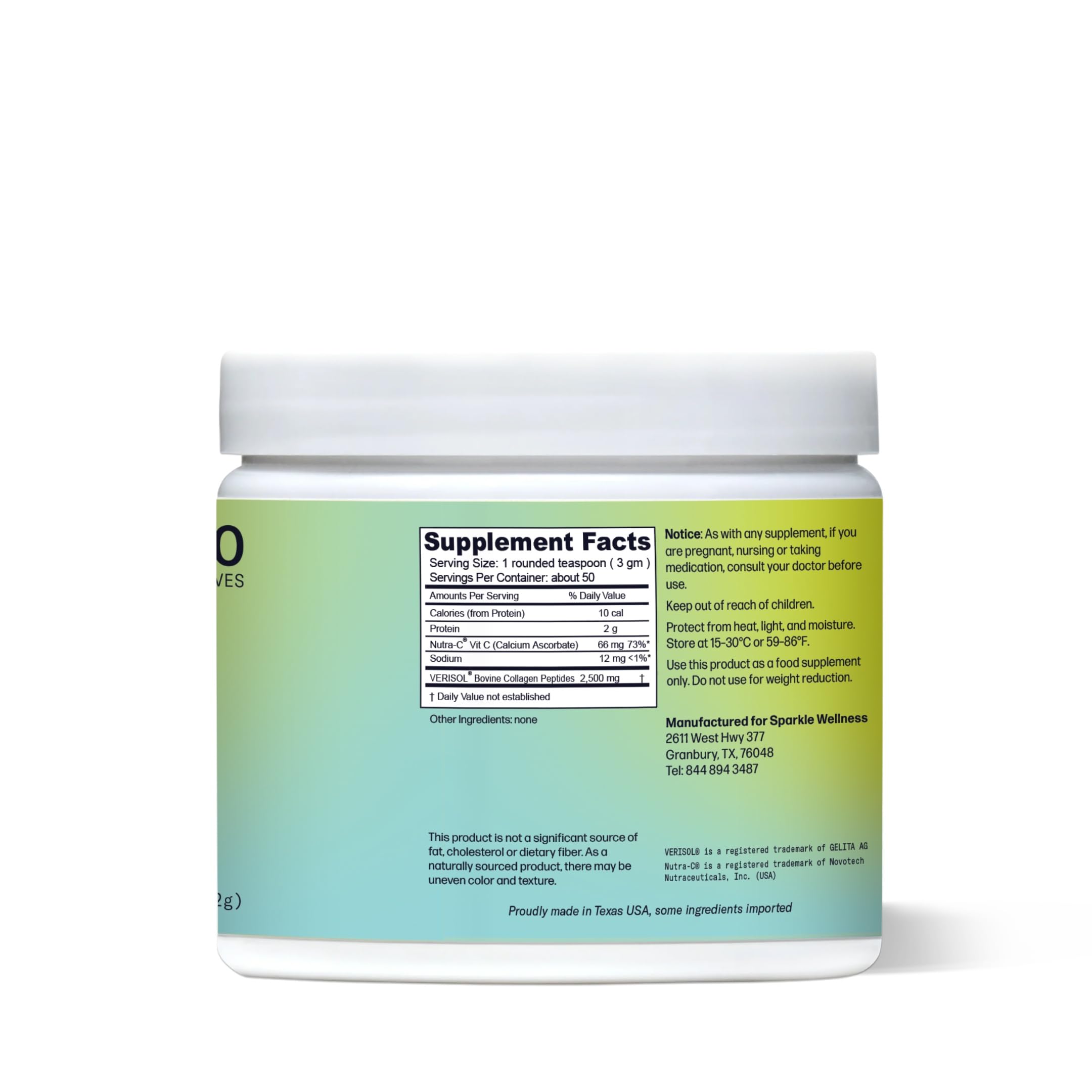 Sparkle Skin Boost (No Flavor) [50-Serves] Verisol Collagen Peptides Protein Powder Vitamin C Supplement Drink