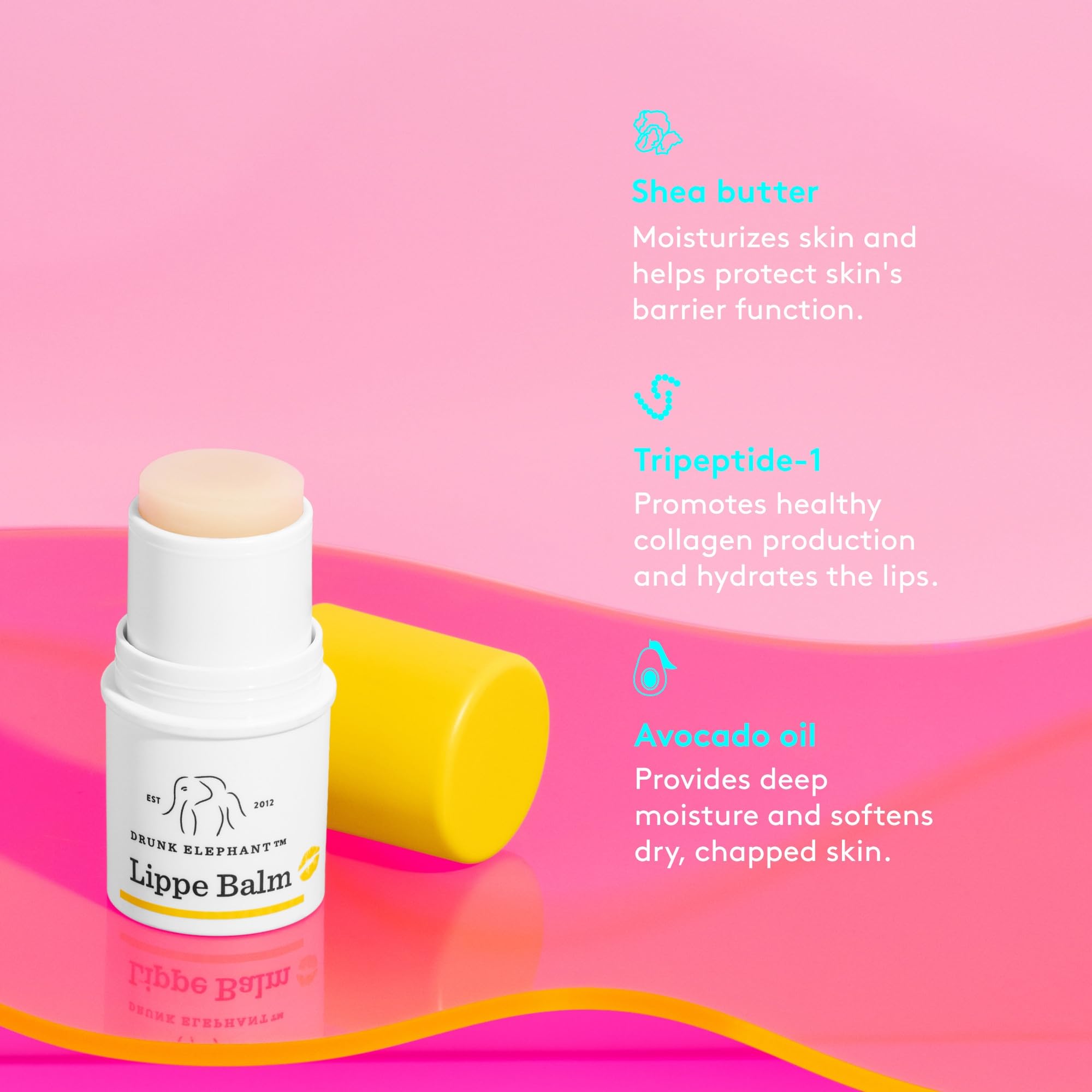 Drunk Elephant Lippe Balm - 3.7 g/.13 oz - Nourishing Lip Balm - Clean Clinical Skincare - Cruelty-Free - Dermatologist-Tested - Free of Essential Oils, Silicones, and Fragrance