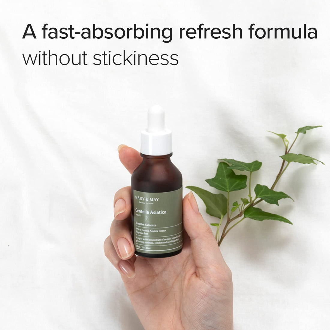 Mary&May Centella Asiatica Serum, 95% of Centella Asiatica Extract to soothe sensitive skin, Fragrance Free 1.01 fl oz