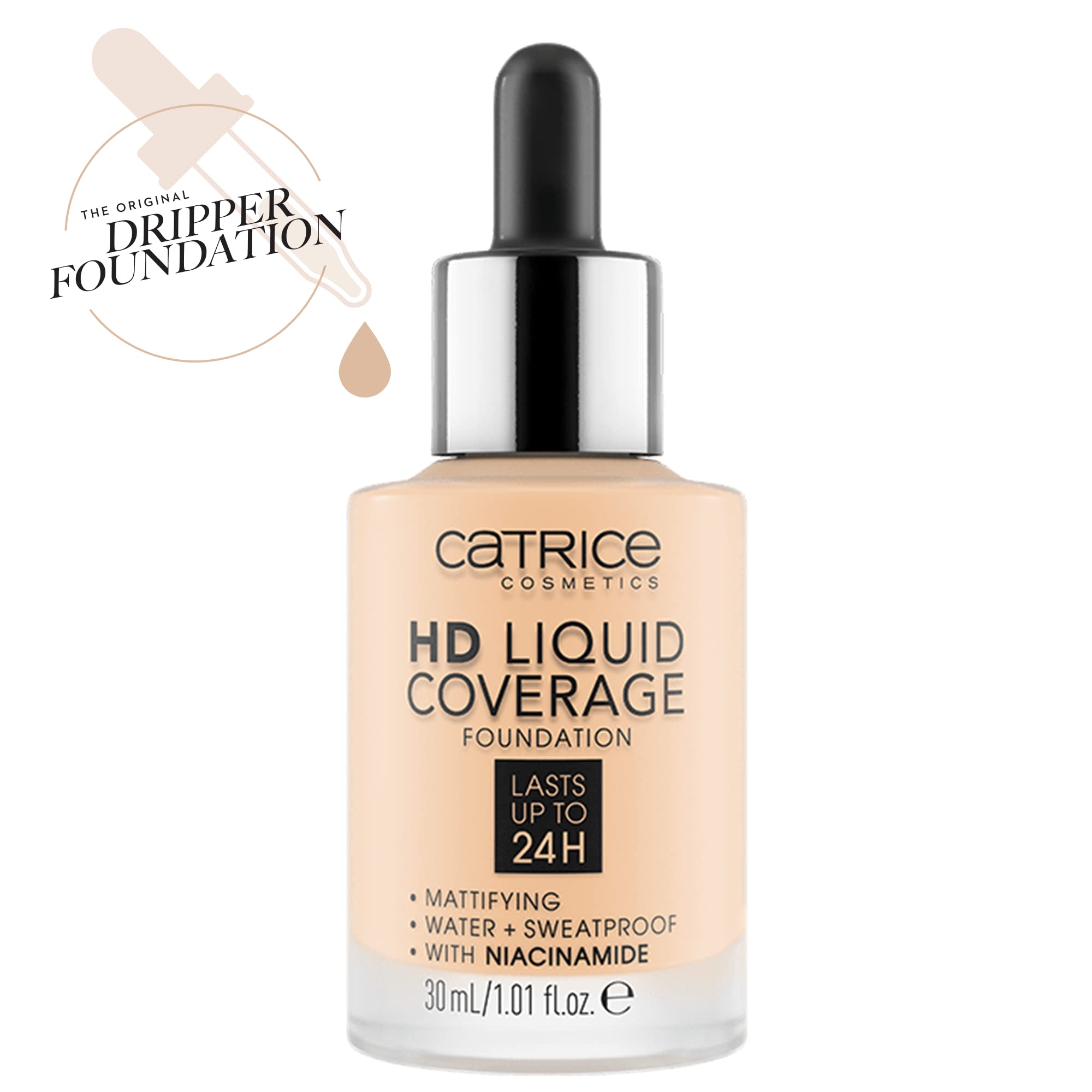 Catrice | HD Liquid Coverage Foundation | High & Natural Coverage | Vegan & Cruelty Free (002 | Porcelain Beige)