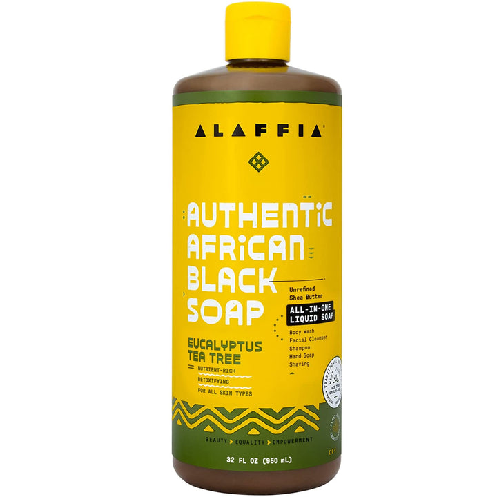 Alaffia - Authentic African Black Soap, Eucalyptus Tea Tree, 32 Ounces