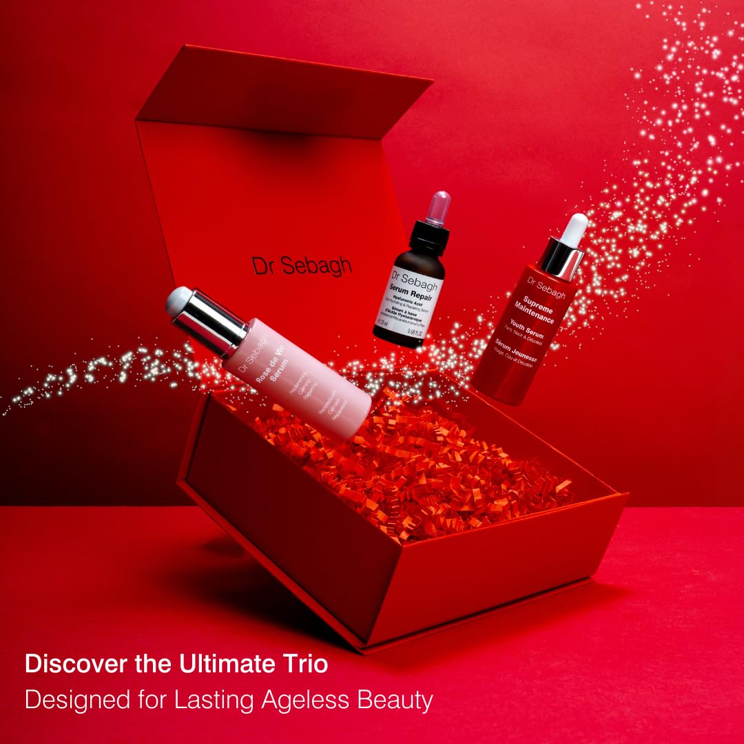 Dr Sebagh Iconic Trio - Serum Gift Set (Rose de Vie, Hyaluronic Acid & Resveratrol) | 3 Award-Winning Products | Rejuvenate & Refreshes Skin | Natural Ingredients | Expert Formula For All Skin Type