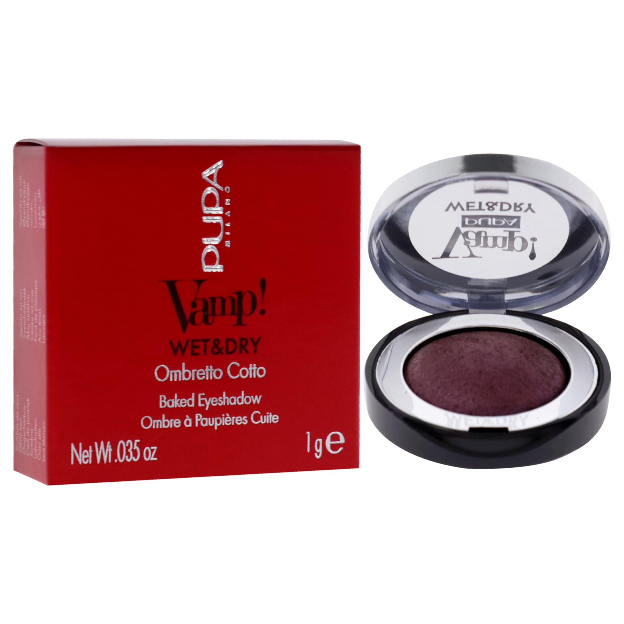 PUPA Milano Wet and Dry Baked Eyeshadow - 205 Hot Violet by Pupa Milano for Women - 0.035 oz Eye Shadow PU040245A205