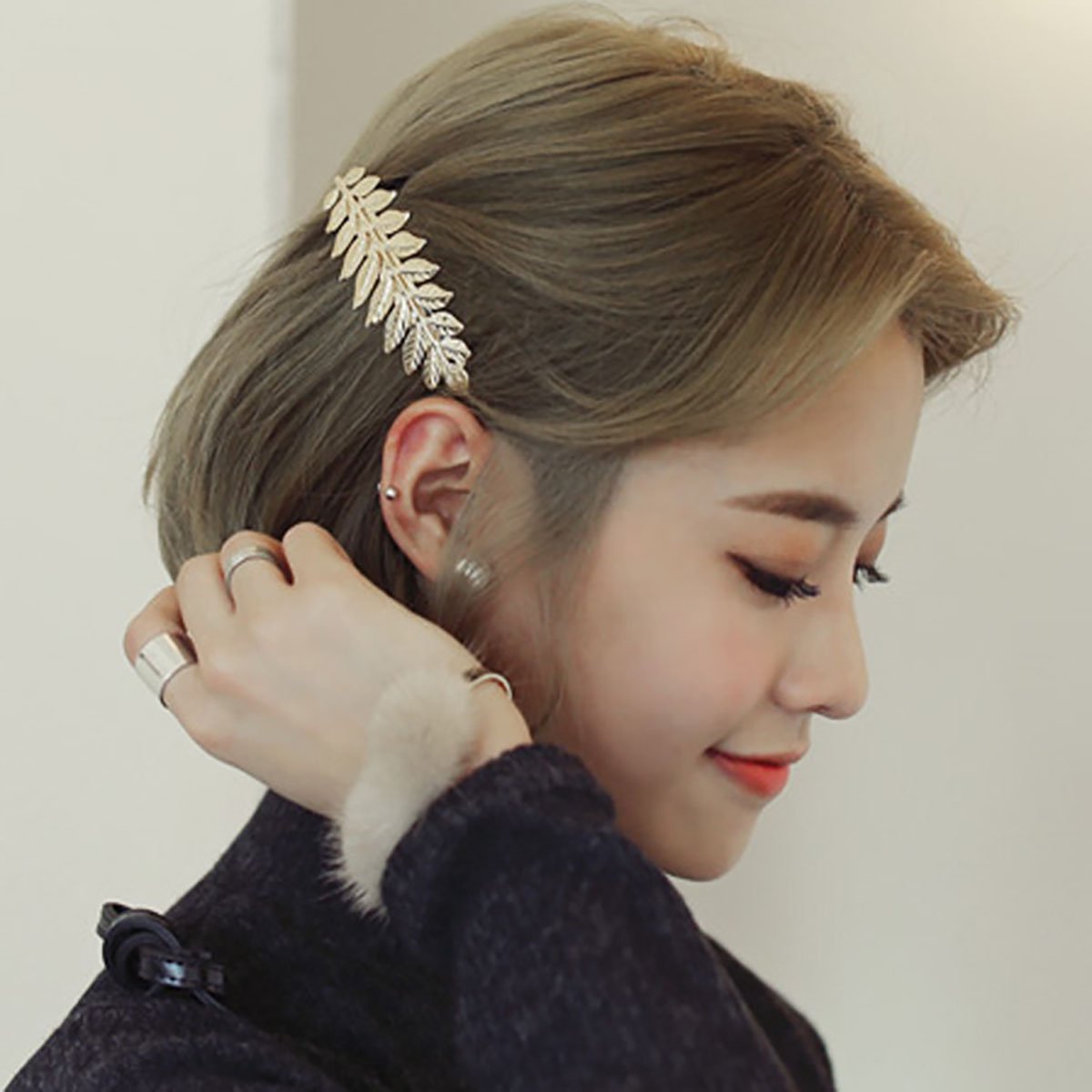 Fodattm 2PCS Girls Women Metal Leaf Branch French Updo Hair Pin Wedding Hair Clip Party Hairpins Hair Barrettes Hair Accessory (Silver)