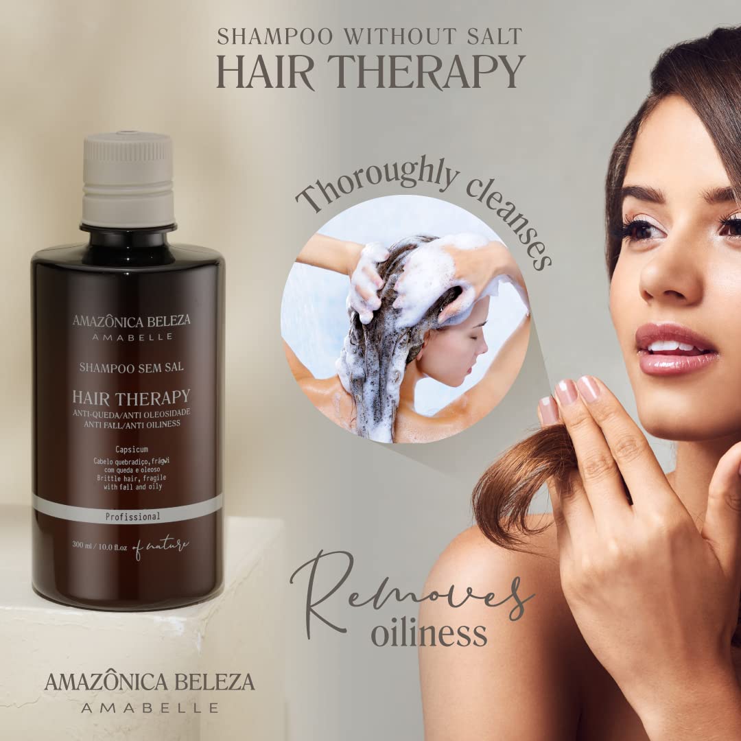 Hair Therapy Shampoo & Conditioner Set for Stronger, Thicker Hair - Professional Anti-Hair Loss and Oil Control, Hydrates and Adds Shine, Paraben-Free, Silicone-Free