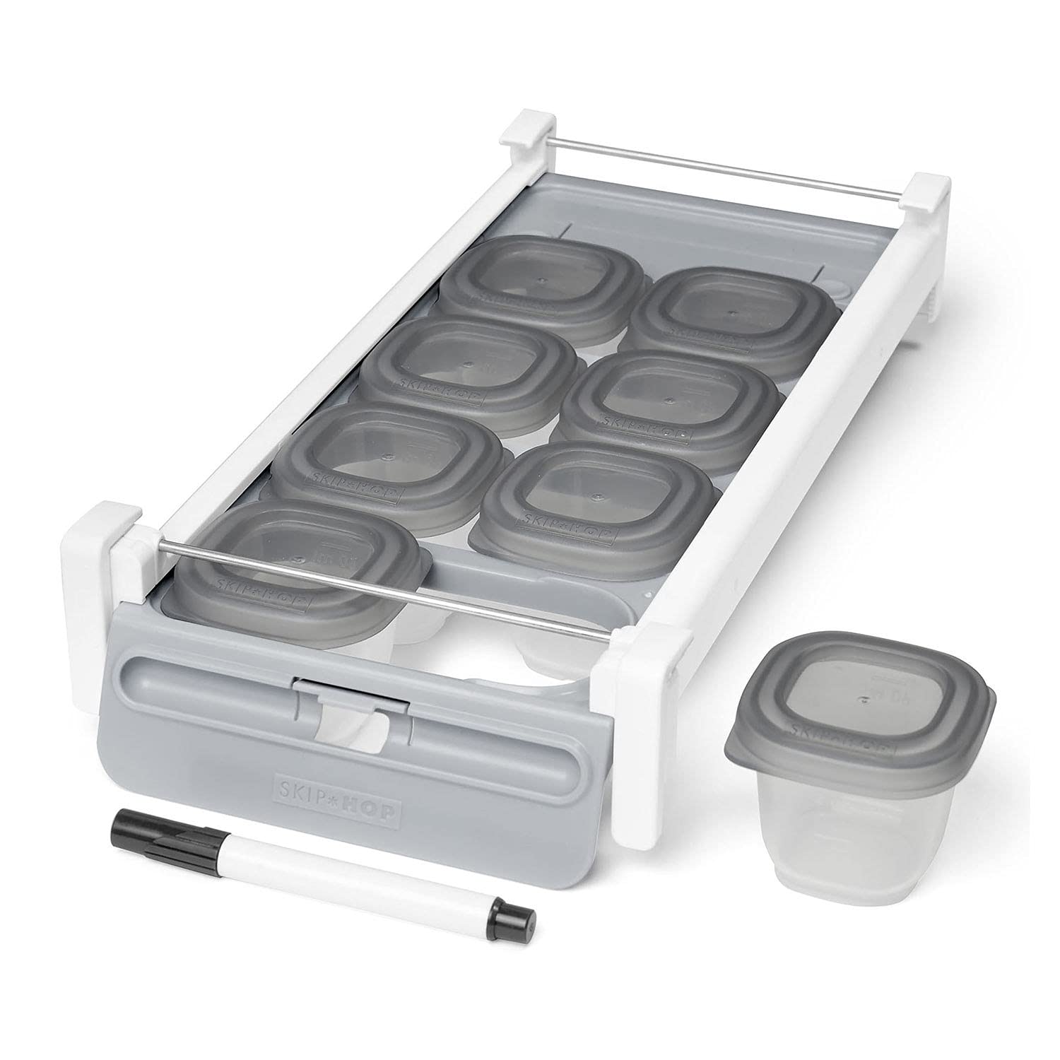 Skip Hop Baby Food Maker & Storage Set, Easy Prep & Store Starter Kit, Grey