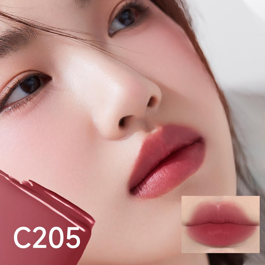 CARSLAN Hydrating Lip Serum Cream, Longlasting Moisturizing, Lightweight Lip Gloss, Semi-Matte Lipstick with Vitamin E, Crithmum Maritimum Essential oil, C205