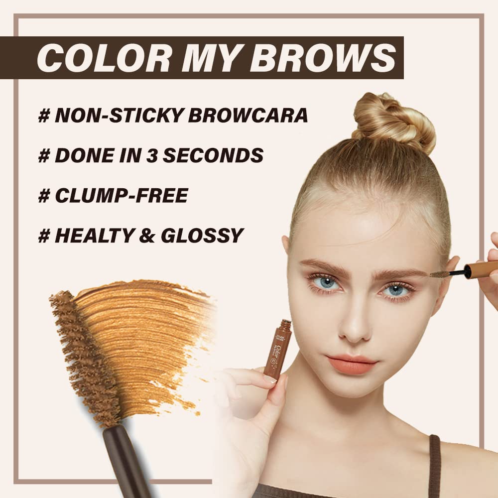 ETUDE Color My Brows 4.5g #2 Light Brown | Eyes Makeup | Eyebrow Mascara, Quickly Fixing Natural Eyebrow Makeup with Care Effect | Kbeauty