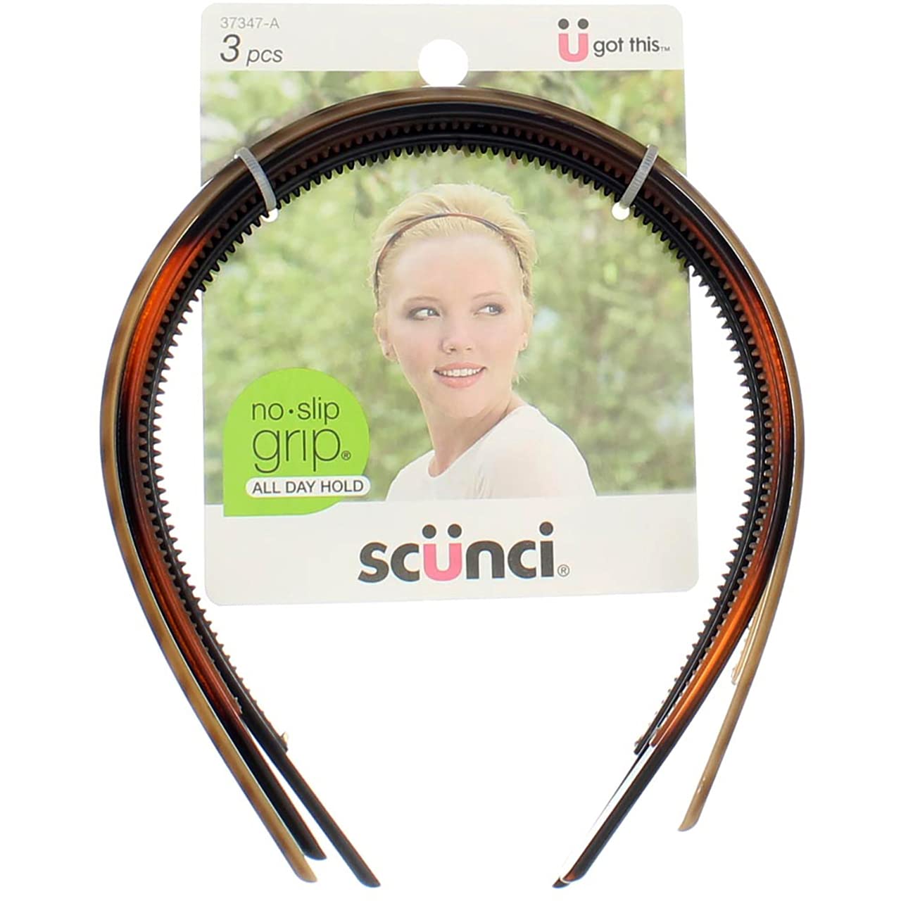 Scunci No Slip Grip Skinny Head Bands Pack Of 3
