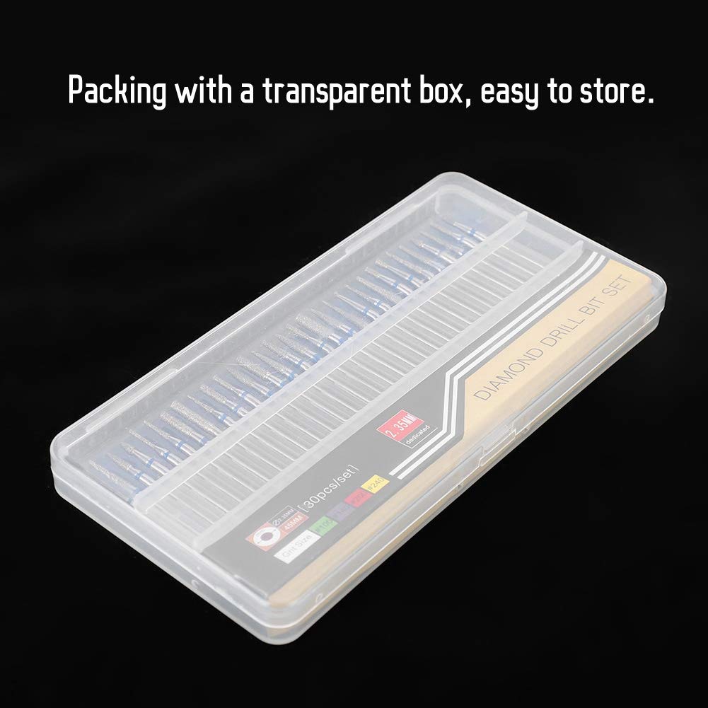 Nail Art Drill Kit, 30Pcs/Set Diamond Grinding Head Nail Art Drill Polish Head Kit Nail Drill Machine Accessories, Nail Polishing Machine Manicure Pedicure Bits(B)