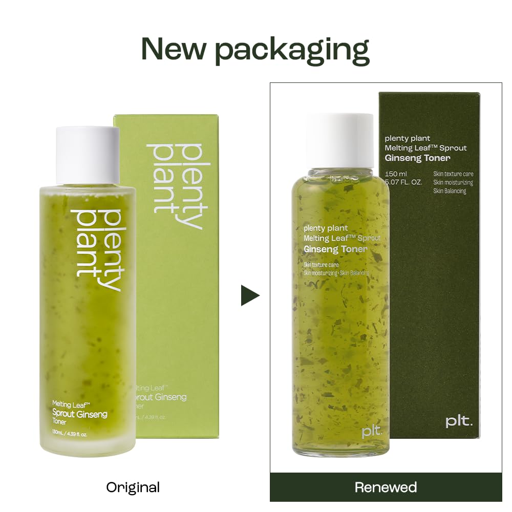 Plentyplant Melting Sprout Ginseng Face Toner, Beauty of Ginseng Essence Water Hydrating Face Toner for Oily and Aging Skin, Korean Moisturizing Skin Care for Men and Women 150ml, 5 fl.oz