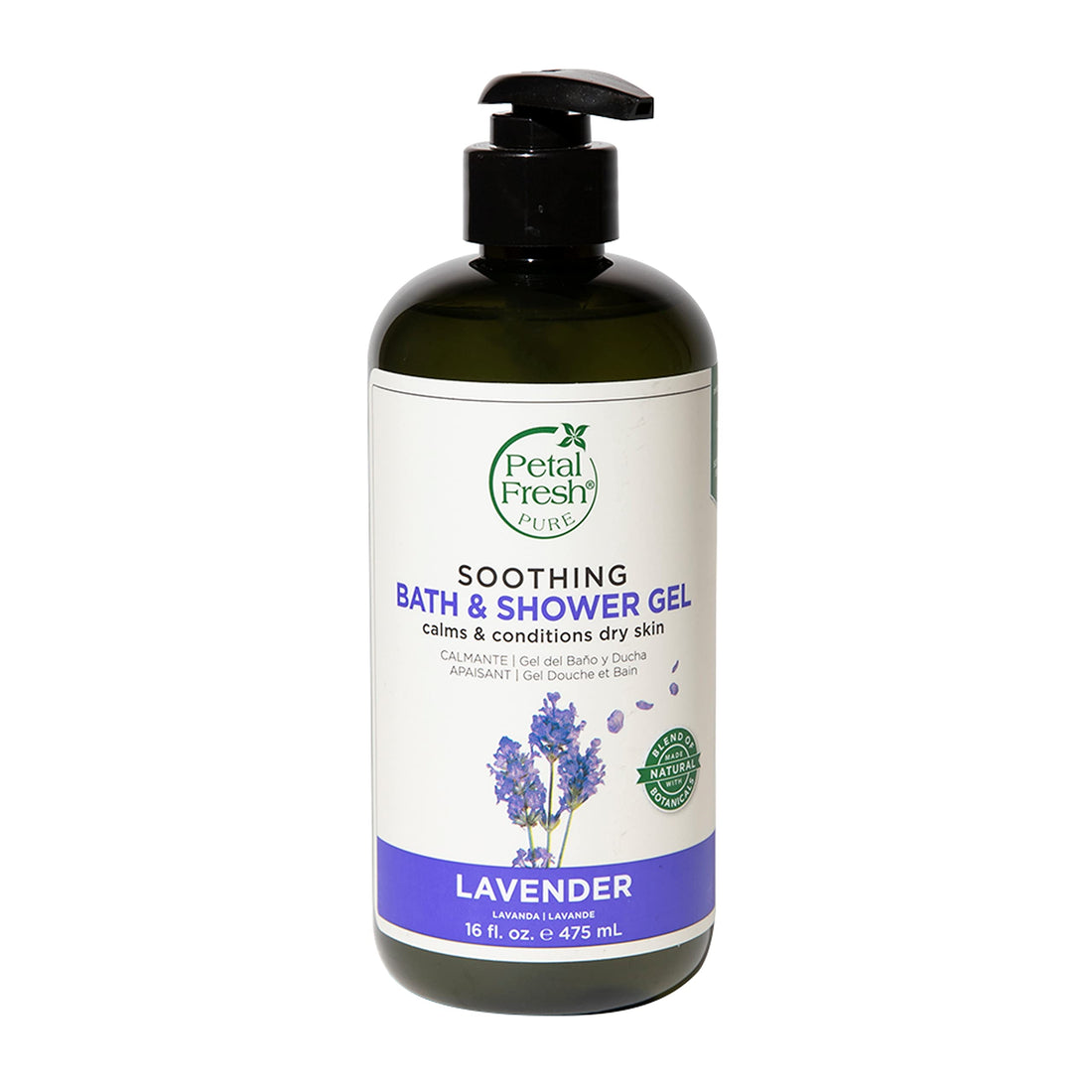Petal Fresh Pure Soothing Lavender Bath and Shower Gel | Calming, Nourishing Body Cleanser | Vegan and Cruelty Free - 475 ml