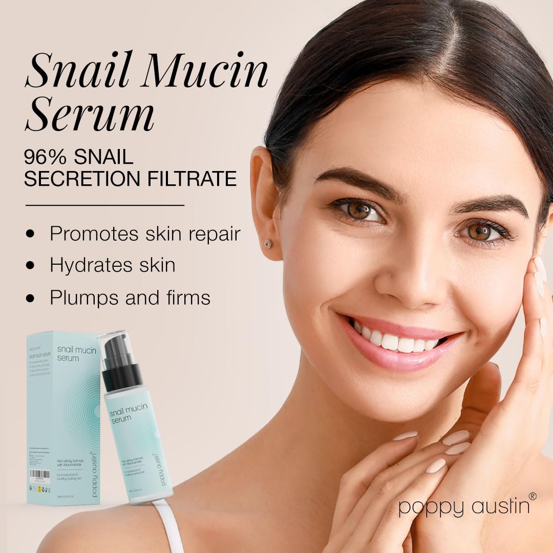 96% Snail Mucin Serum with Niacinamide, Snail Serum for Face, Hydrating Serum Snail Mucin Essence Face Serums for Anti Aging Serum (3.34 Fluid Ounces)