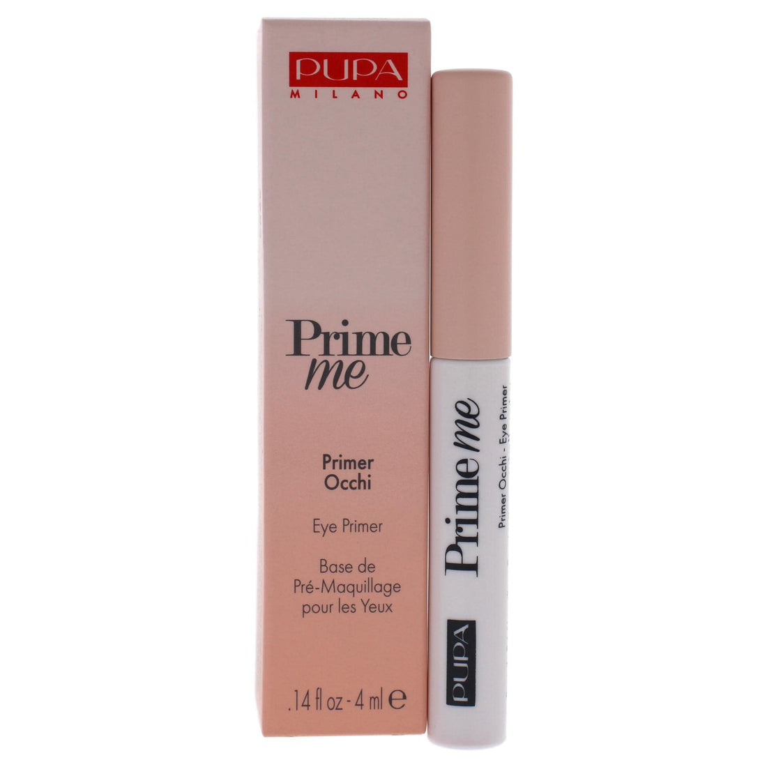 Pupa Milano Prime Me Eye Primer - Pre Make-Up Eye Base that Makes Eyeshadow Last Longer - Evens Out the Skin Tone and Minimizes Wrinkles - Lightweight Texture - 001 Nude - 0.14 Oz