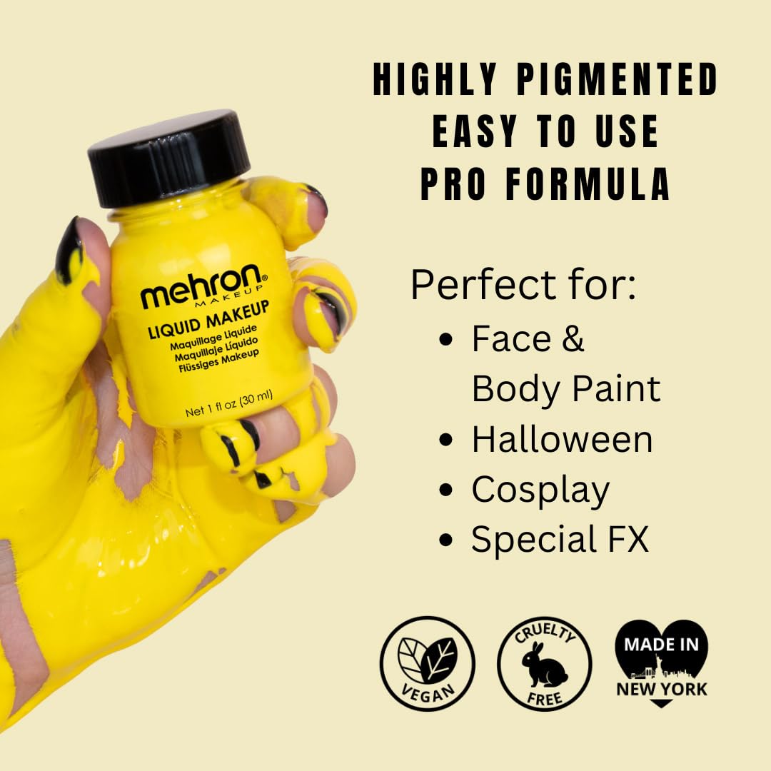 Mehron Liquid Face Paints - Yellow Y (1 oz)