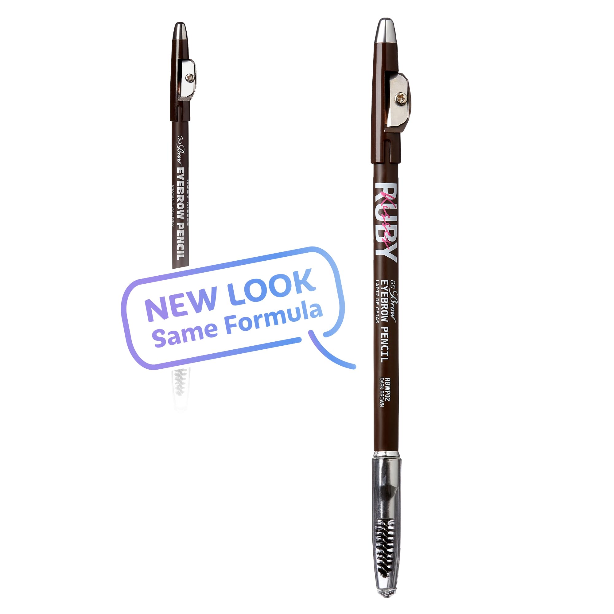 Kiss Go Brow Eyebrow Wooden Pencil Dark Brown (6 Pieces)