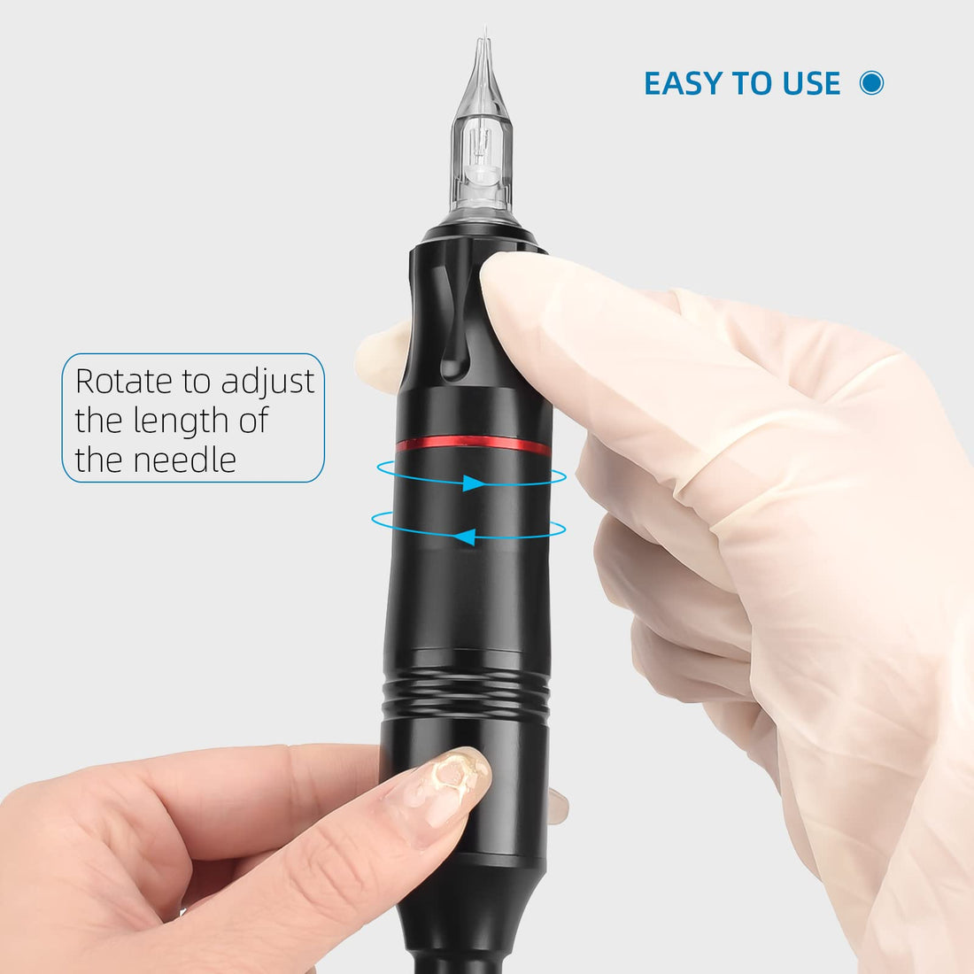 Rotary Tattoo Machine, ATOMUS Tattoo Pen Style Cartridge Machine Gun Liner Shader with DC Cord 9000r/m Motor Zinc Alloy Tattoo Machine Kit for Body Art Tattoo (Champagne)