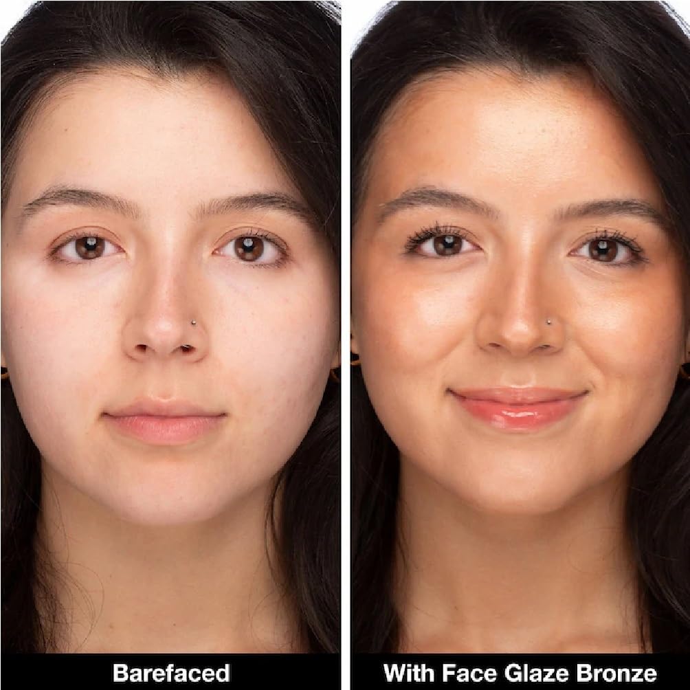 iNNBEAUTY PROJECT Bronze Face Glaze Gel Cream with Squalane, Ceramides & Hyaluronic Acid (0.85 oz / 25 ml) + Bonus Acne Patch (36 Pieces)