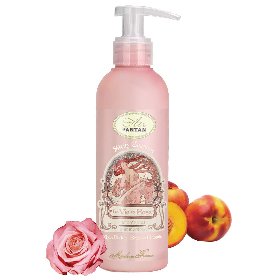 French Body Lotion Rose with Shea Butter, Rose, Peach, and Patchouli 200 ml