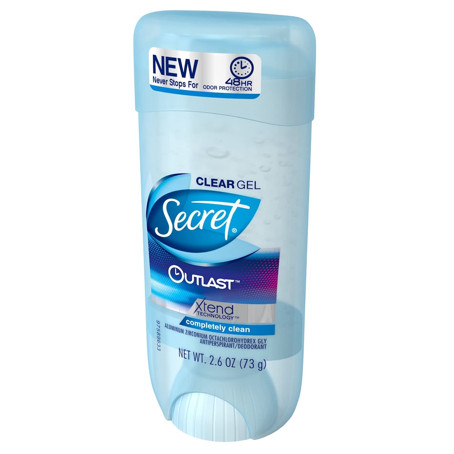 Secret Outlast Antiperspirant and Deodorant Clear Gel, Completely Clean 2.6 Ounce (Pack of 4)